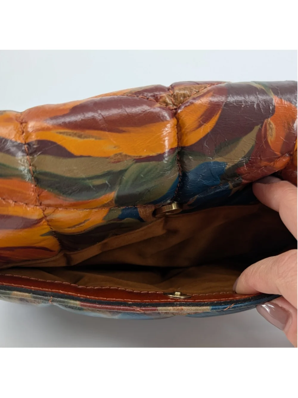 Patricia Nash Penley Marigold Harvest Quilted Leather Crossbody Clutch Dust Bag
